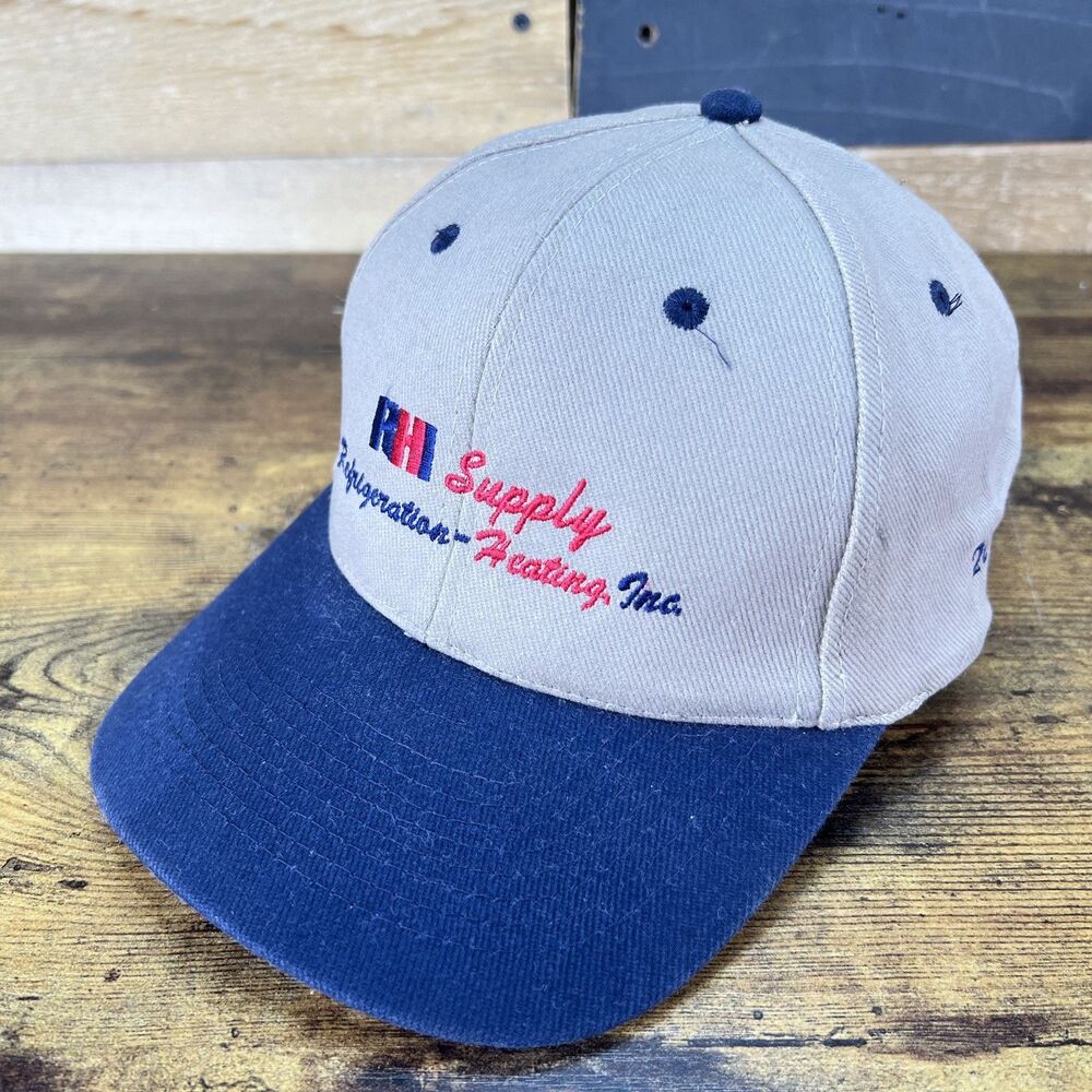 RHI supply Refrigeration Heating Vintage KC Snap Back Trucker Hat Mesh Cap